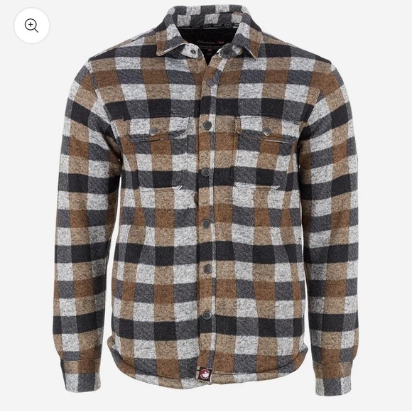 Canada Weather Gear Men's Sherpa Lined Buffalo Plaid Shirt Jacket size Medium. - Picture 3 of 10